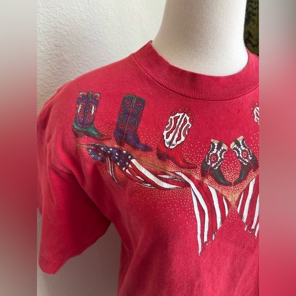 Single Stitch Cowboy Boot Graphic Tee USA Made Fruit of Loom see description‎ - Picture 9 of 10